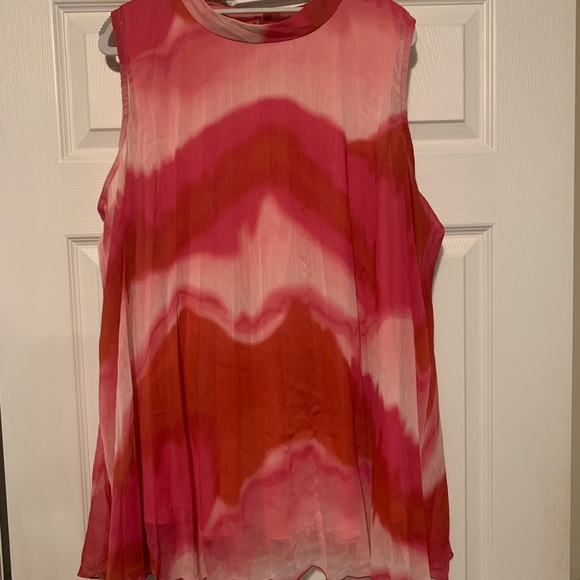 Lane Bryant Tops - Lane Bryant 22/24 Vibrant Pink and Red Tie-Dye Tank Top